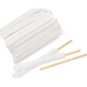 14cm Individually Wrapped Wooden Stirring Stick Pack WD004